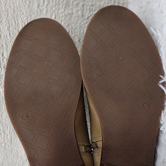 Vionic Roselyn Tan Suede Leather Weather Resistant Side Zip Low Heel Ankle Boot - Picture 9 of 16